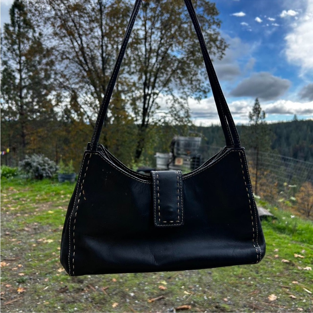 Y's by Yohji Yamamoto Black Leather Shoulder Bag